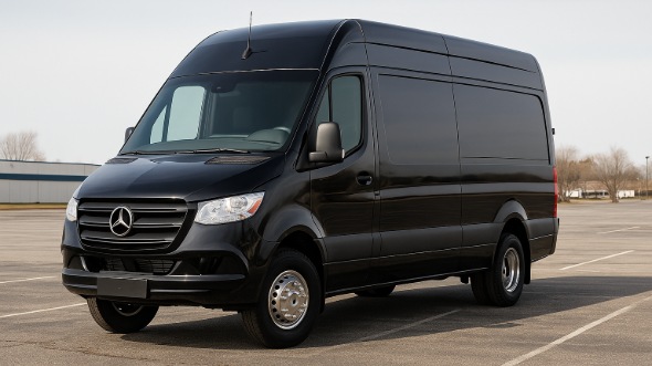 Exterior of Charter Bus Company Cleveland's 14 Passenger Sprinter Limousine in Cleveland