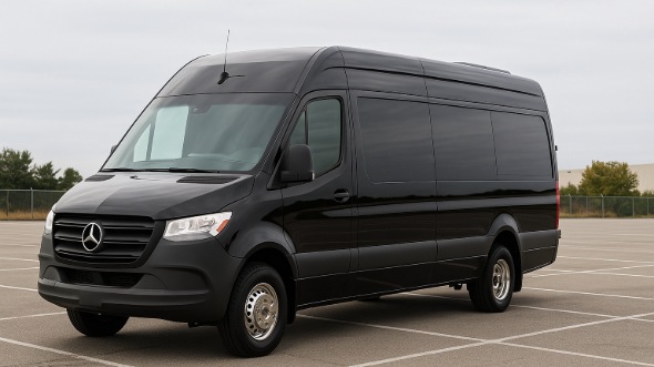 Exterior of Knoxville Party Bus Company's 14 Passenger Sprinter Limousine in Knoxville
