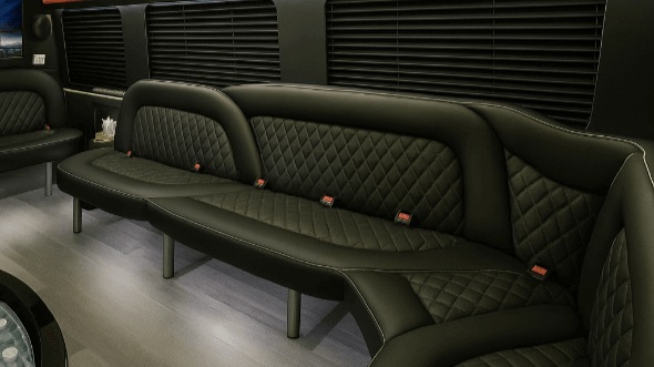 Interior of Charter Bus Company Asheville's 15 Passenger Party Bus in Asheville