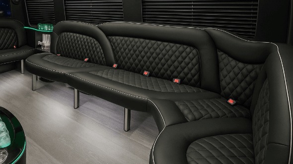 Interior of Charter Bus Company Kingsport's 18 Passenger Party Bus in Kingsport