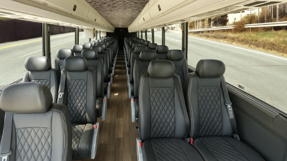 Interior of Charter Bus Company Knoxville's 25 Passenger Mini Bus in Knoxville