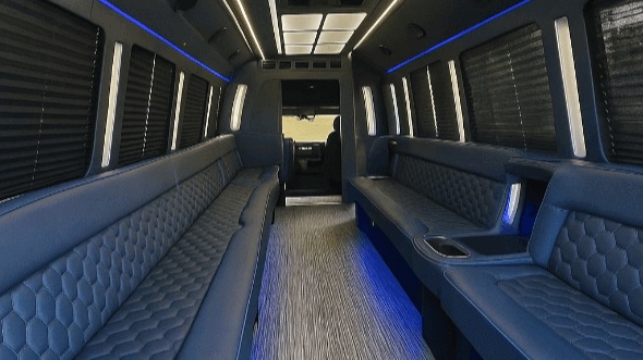 Interior of Charter Bus Company Kingsport's 25 Passenger Party Bus in Kingsport