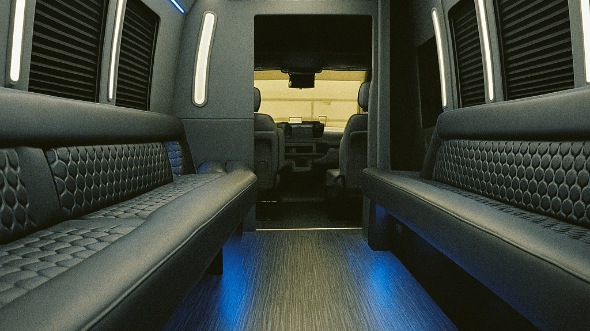 Interior of Charter Bus Company Spartanburg's 28 Passenger Party Bus in Spartanburg