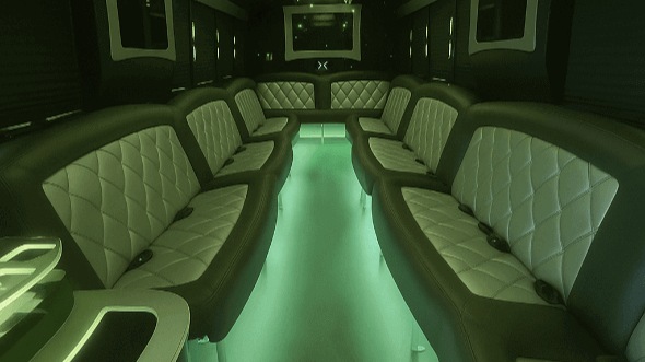 Interior of Knoxville Party Bus Company's 30 Passenger Party Bus in Knoxville