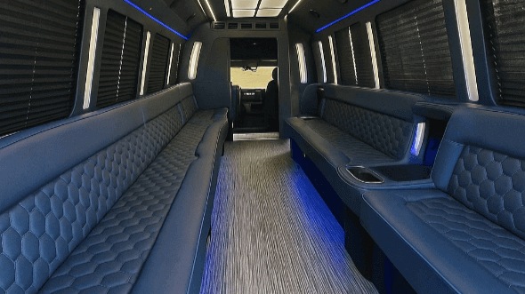Interior of Charter Bus Company Chattanooga's 40 Passenger Party Bus in Chattanooga