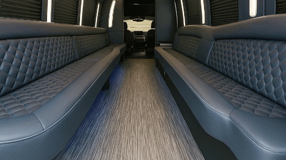 Interior of Charter Bus Company Spartanburg's 40 Passenger Party Bus in Spartanburg
