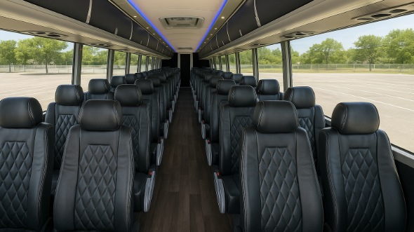 Interior of Charter Bus Company Knoxville's 44 Passenger Charter Bus in Knoxville