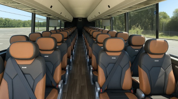 Interior of Charter Bus Company Knoxville's 45 Passenger Charter Bus in Knoxville