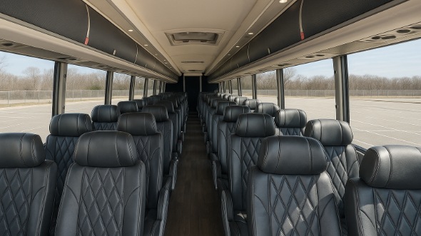 Interior of Charter Bus Company Knoxville's 55 Passenger Charter Bus in Knoxville