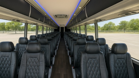 Interior of Charter Bus Company Knoxville's 56 Passenger Charter Bus in Knoxville